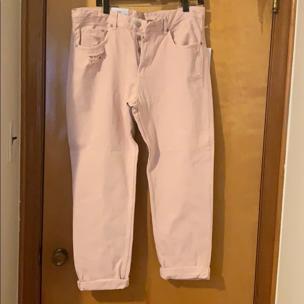 H & M BOYFRIEND LOW WAIST CROP DENIM